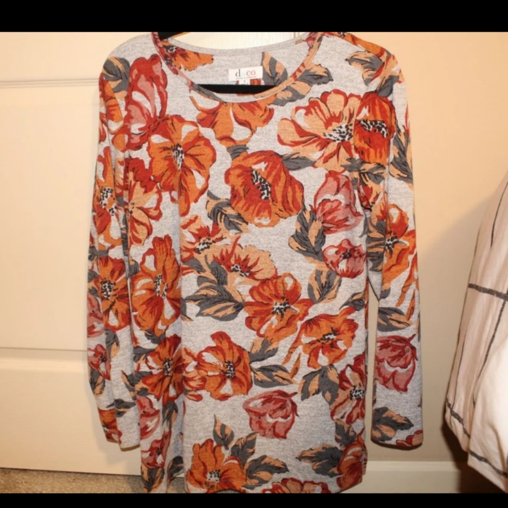 Orange floral top